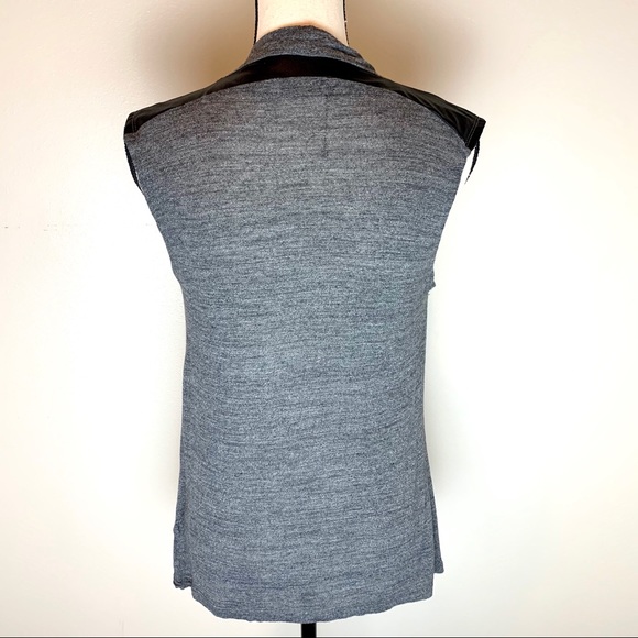 NWOT Zara Draped Tee & Faux Leather Detail Medium - Picture 2 of 6